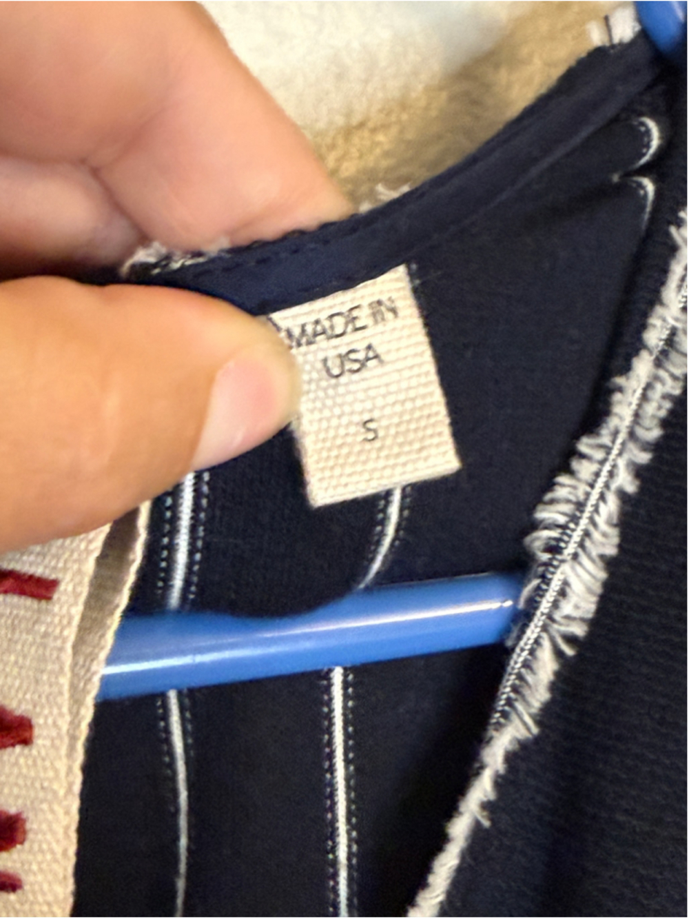 Dolan Left Coast Collection Navy White Striped Wide Leg Jumpsuit Small - Picture 4 of 6